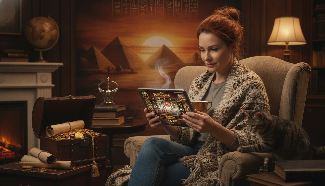 Book of Dead at Twindorkasyno Woman playing Book of Dead